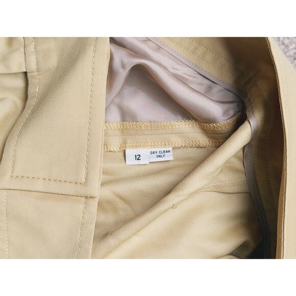 Dara Lamb NY Khaki Tailored Dress Pants 12 Quiet Luxury Career Workwear Minimal - Picture 5 of 5